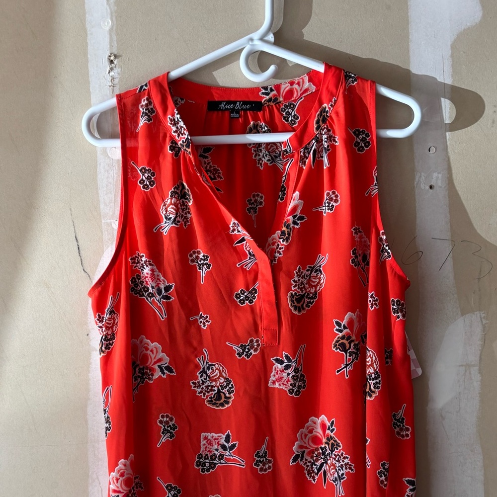 Alice Blue Orange Red Floral Blouse